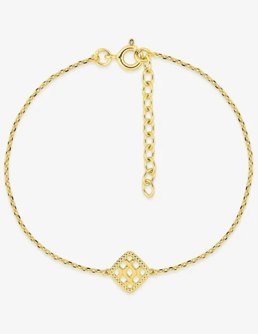 Bracelet plaqué or motif quadrillé SO OR