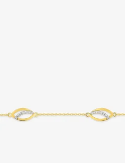 Bracelet plaqué or, oxyde de zirconium et rhodium SO OR