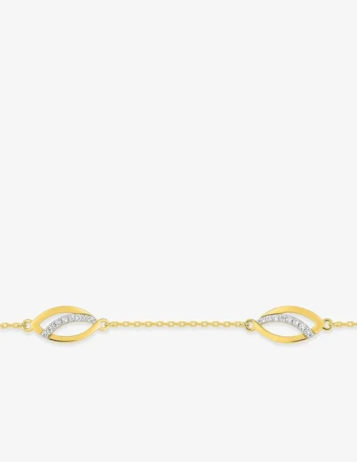 Bracelet plaqué or, oxyde de zirconium et rhodium SO OR