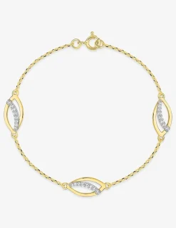 Bracelet plaqué or, oxyde de zirconium et rhodium SO OR