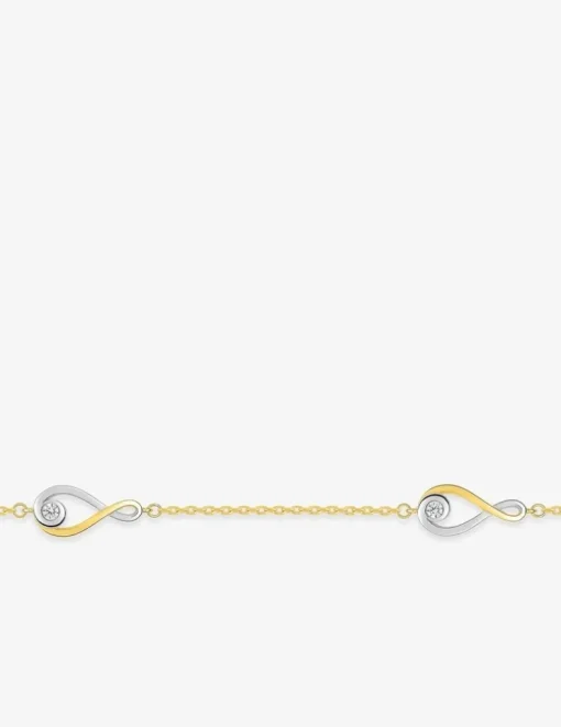 Bracelet plaqué or oxydes de zirconium et rhodium SO OR