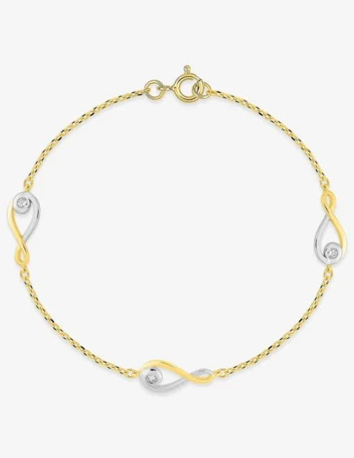 Bracelet plaqué or oxydes de zirconium et rhodium SO OR