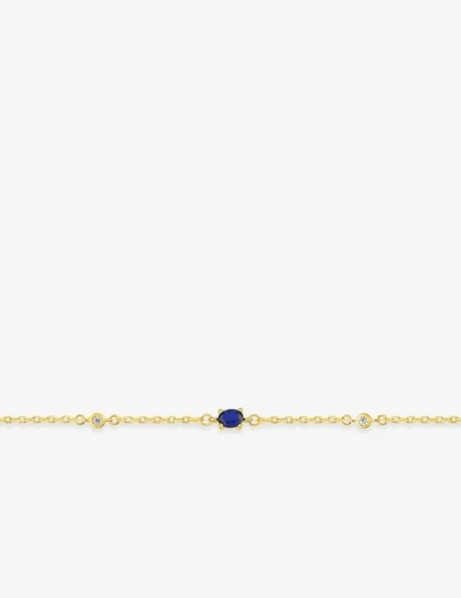 Bracelet plaqué or, oxydes de zirconium bleus et blancs SO OR