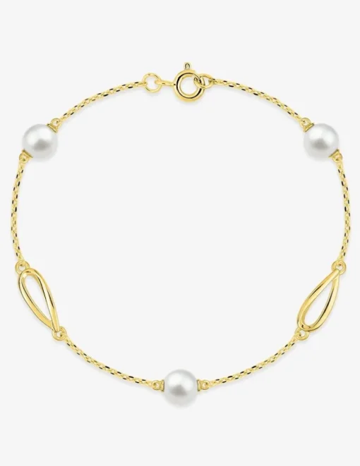 Bracelet plaqué or perles et motifs de goutte SO OR