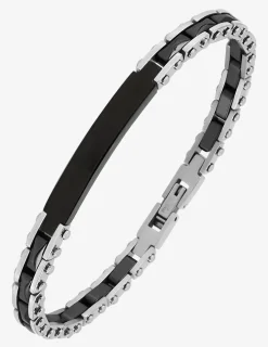 Bracelet pour homme en acier noir et gris SO OR