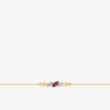Bracelet pétales rubis et diamants 0,02 ct or jaune 375‰ et rhodium SO OR
