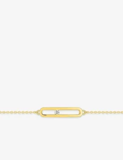 Bracelet rectangle arrondi ajouré et oxyde de zirconium SO OR
