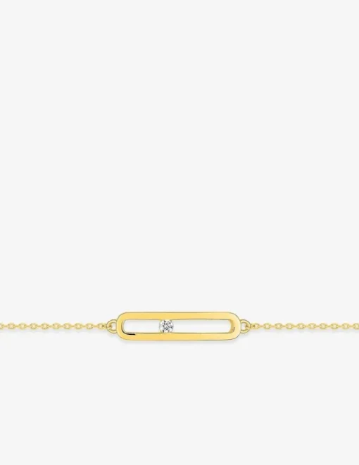 Bracelet rectangle arrondi ajouré et oxyde de zirconium SO OR