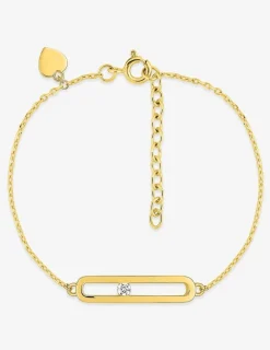 Bracelet rectangle arrondi ajouré et oxyde de zirconium SO OR