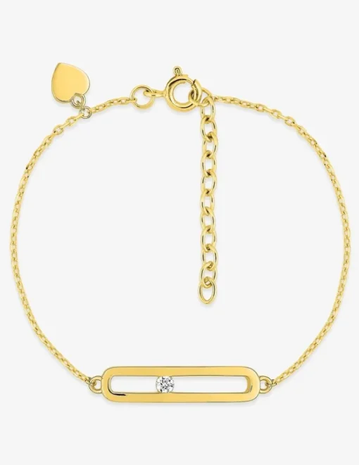 Bracelet rectangle arrondi ajouré et oxyde de zirconium SO OR