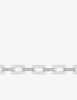 Bracelet rectangles argent 925‰ rhodié et oxydes de zirconium SO OR