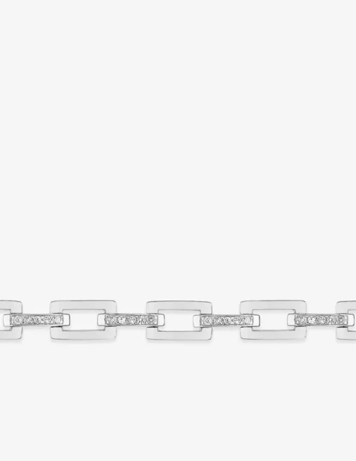 Bracelet rectangles argent 925‰ rhodié et oxydes de zirconium SO OR