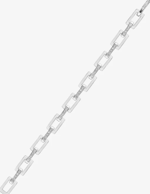 Bracelet rectangles argent 925‰ rhodié et oxydes de zirconium SO OR