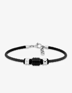 Bracelet rigide en acier avec imprimé noir SO OR