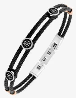 Bracelet rigide en acier et imprimé noir SO OR