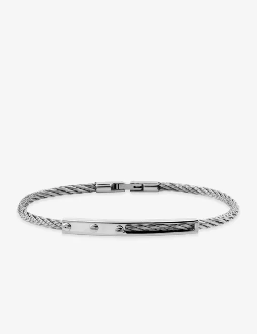 Bracelet rigide, fil acier gris SO OR