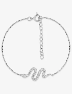 Bracelet serpent argent 925‰ rhodié et oxydes de zirconium SO OR