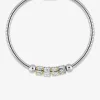 Bracelet serpentine acier, anneaux bicolores et cristaux blancs SO OR