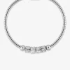 Bracelet serpentine acier, anneaux cristaux blancs SO OR