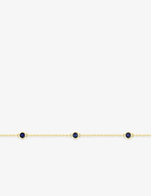 Bracelet souple or jaune 375 ‰ et saphirs motifs répétitifs SO OR