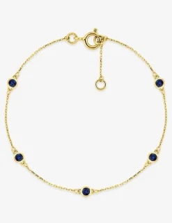 Bracelet souple or jaune 375 ‰ et saphirs motifs répétitifs SO OR