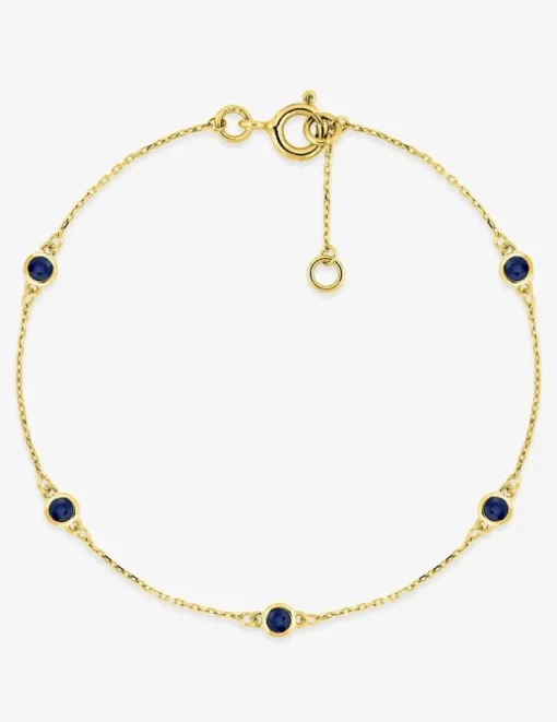 Bracelet souple or jaune 375 ‰ et saphirs motifs répétitifs SO OR