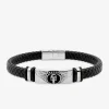 Bracelet tressé et tête de mort ailée acier SO OR