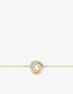 Bracelet tricolore en or 375‰ et oxyde de zirconium SO OR