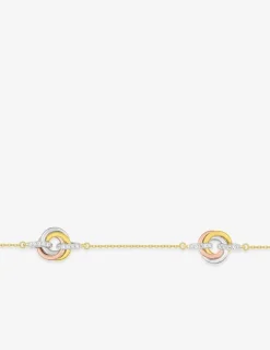 Bracelet tricolore or 375‰ et oxyde de zirconium SO OR