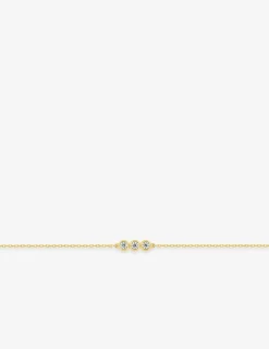 Bracelet trilogie oxydes de zirconium sertis clos or jaune 375‰ SO OR