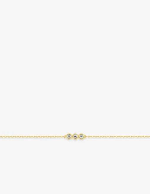 Bracelet trilogie oxydes de zirconium sertis clos or jaune 375‰ SO OR