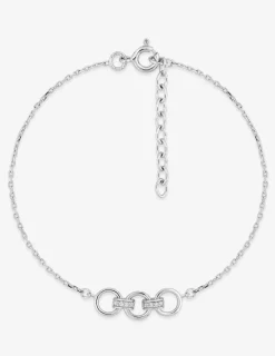 Bracelet triples cercles en argent 925 ‰ rhodié et oxydes de zirconium SO OR