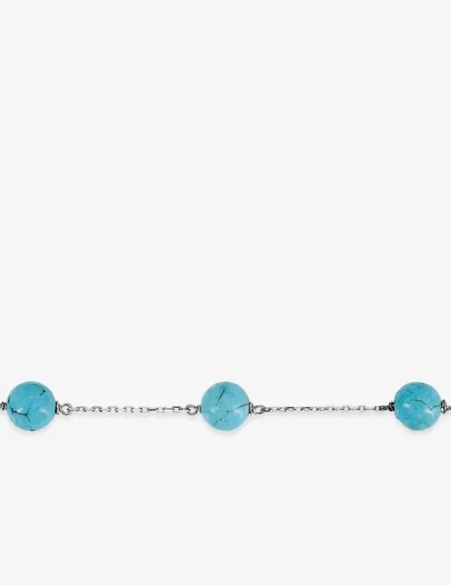 Bracelet turquoises et argent 925‰ rhodié SO OR