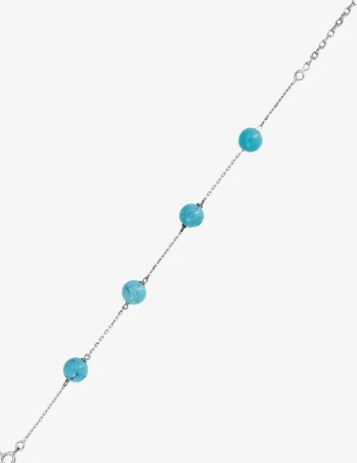 Bracelet turquoises et argent 925‰ rhodié SO OR