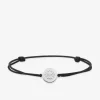 Bracelet type cordon textile avec médaillon Occitanie argent gris rhodié 925‰ SO OR