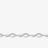 Bracelet vagues argent 925‰ rhodié et oxydes de zirconium SO OR