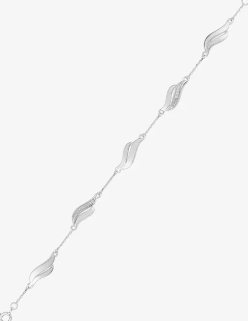 Bracelet vagues en argent 925‰ rhodié SO OR