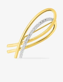 Broche en plaqué or, rhodium et oxydes de zirconium SO OR
