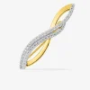 Broche en plaqué or, rhodium et oxydes de zirconium, motif infini SO OR