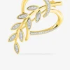 Broche fantaisie en plaqué or, rhodium et oxyde de zirconium SO OR