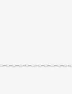 Chaine argent 925 ‰ rhodié maille forçat ronde miroir rectangle SO OR