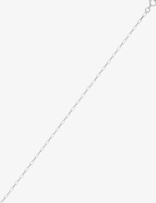 Chaine argent 925 ‰ rhodié maille forçat ronde miroir rectangle SO OR