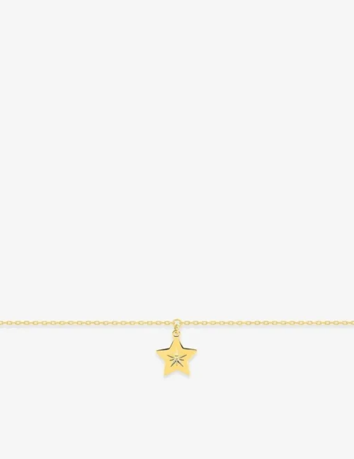 Chaine de cheville or 375 ‰ pendentif étoile SO OR