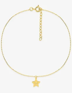 Chaine de cheville or 375 ‰ pendentif étoile SO OR