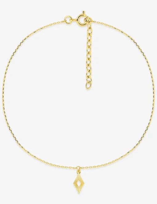 Chaine de cheville or jaune 750 ‰ motif losange SO OR