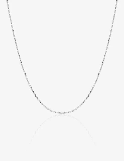 Chaine forçat diamantée or blanc 750 ‰ 0,85 mm SO OR