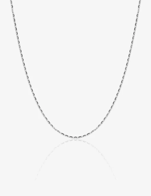 Chaine forçat diamantée or blanc 750 ‰ 0,97 mm SO OR