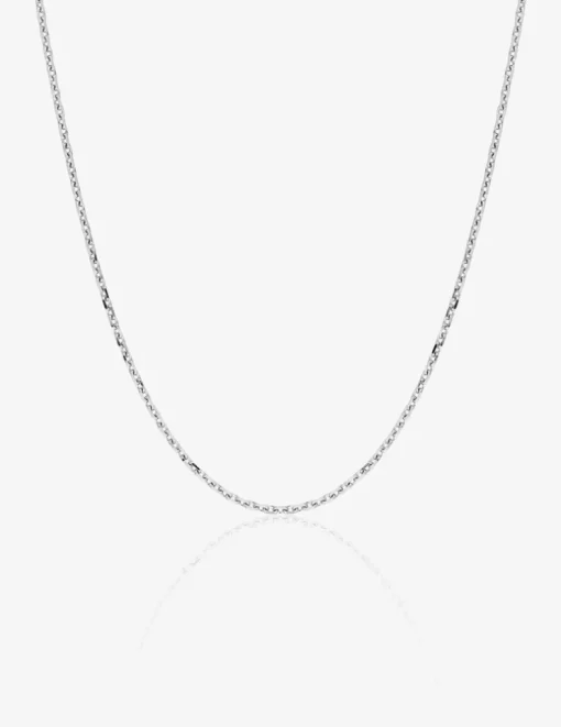 Chaine forçat diamantée or blanc 750 ‰ 1,15 mm SO OR