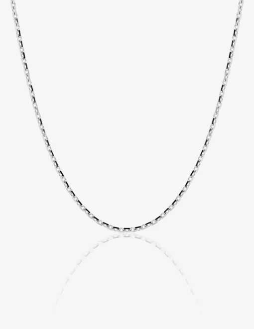 Chaine forçat diamantée or blanc 750 ‰ 1,45 mm SO OR