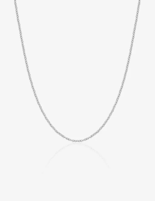Chaine forçat ronde or blanc 750 ‰ 1,10 mm SO OR